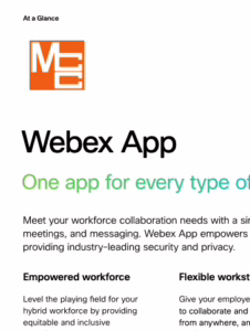 Webex App infographic describing the power of Webex for collaboration